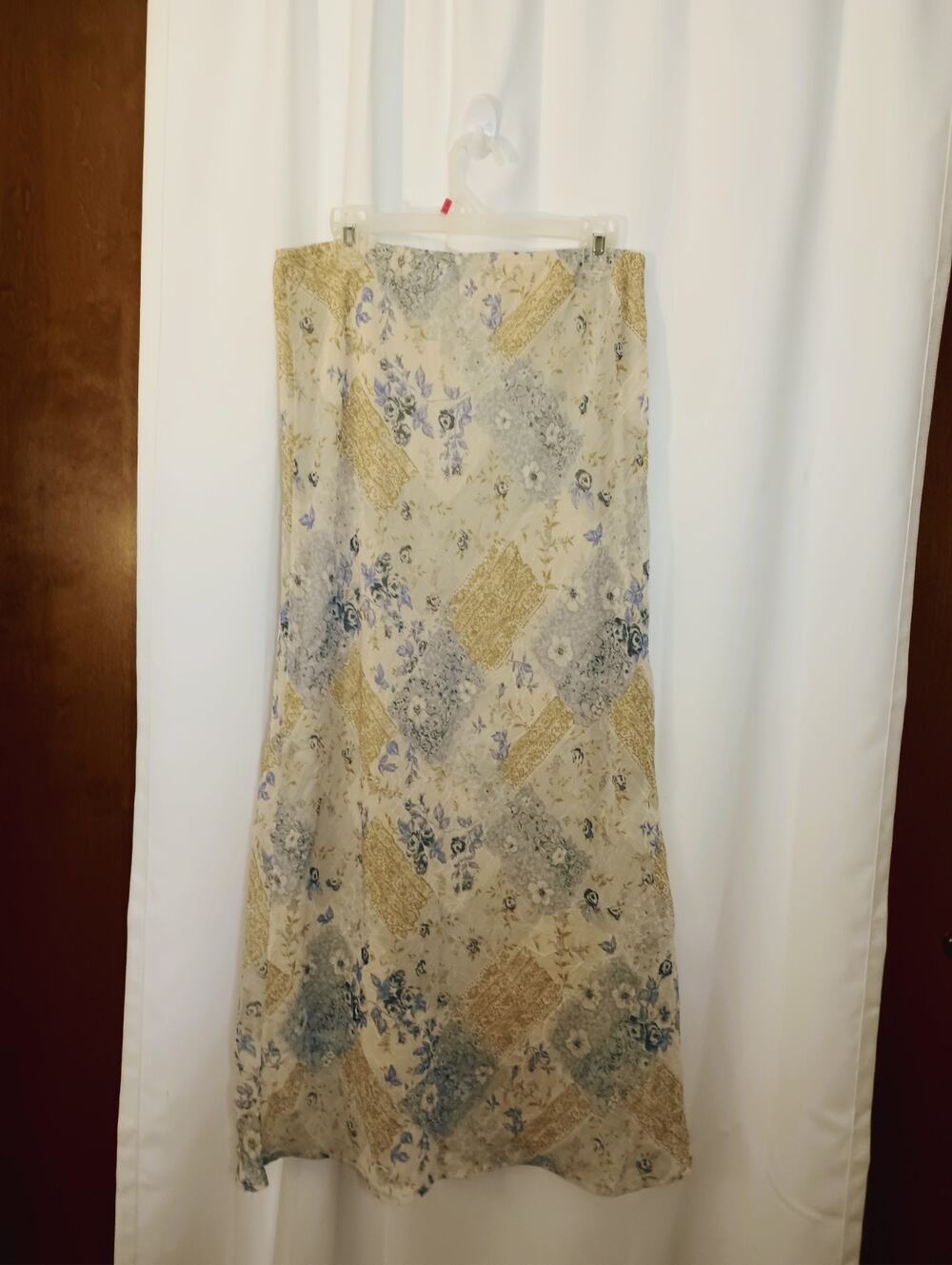 Vtg Rag Womens Y2K Fairy Crinkle Floral Maxi Skirt L Coquette Cottage Boho